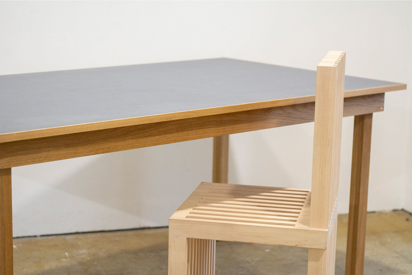 "Rail" Dining Table/Marmoleum Top