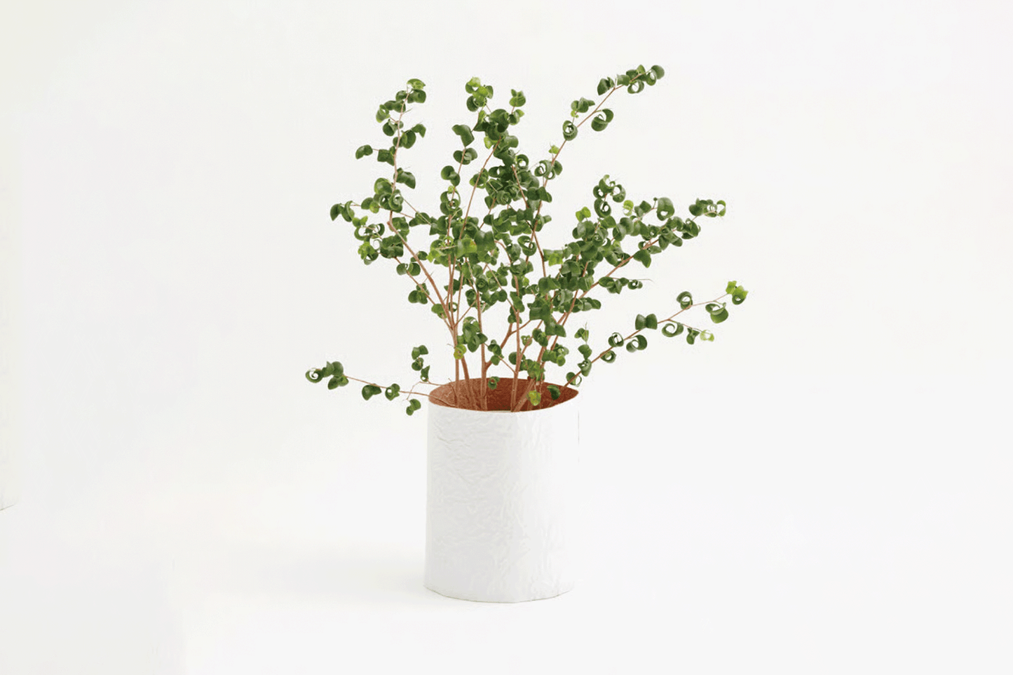 PAPER LEATHER TRASH BASKET ( WHITE )