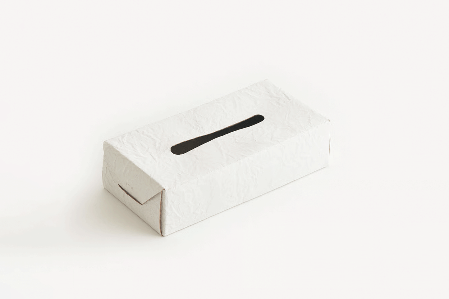 PAPER LEATHER TISSUE BOX CASE ( WHITE )