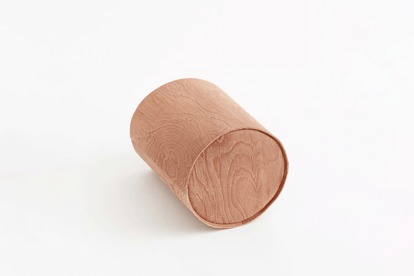 PLYWOOD LEATHER TRASH BASKET