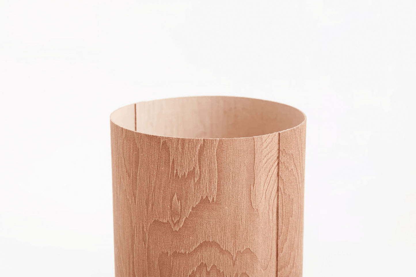 PLYWOOD LEATHER TRASH BASKET