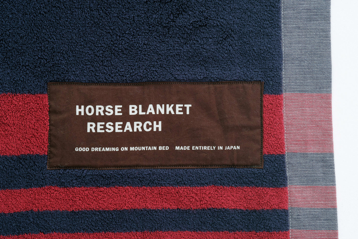 Cotton Pile Blanket (Navy/Burgundy)