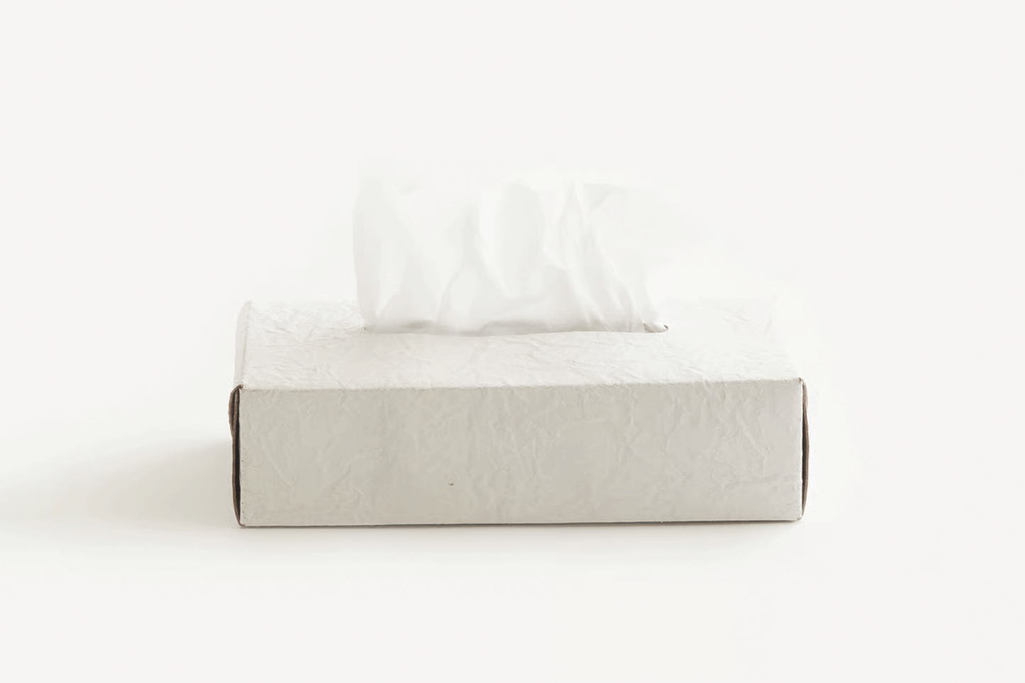 PAPER LEATHER TISSUE BOX CASE ( WHITE )