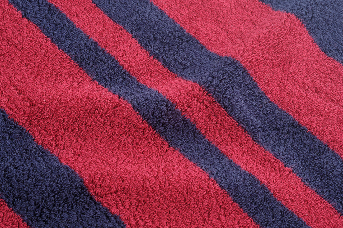 Cotton Pile Blanket (Navy/Burgundy)