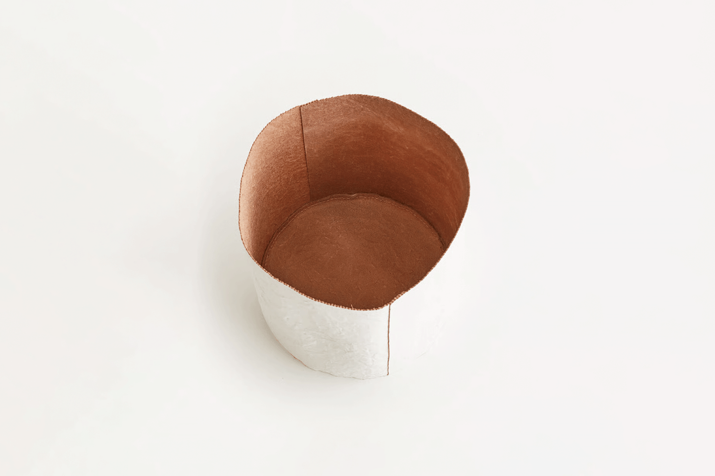 PAPER LEATHER TRASH BASKET ( WHITE )
