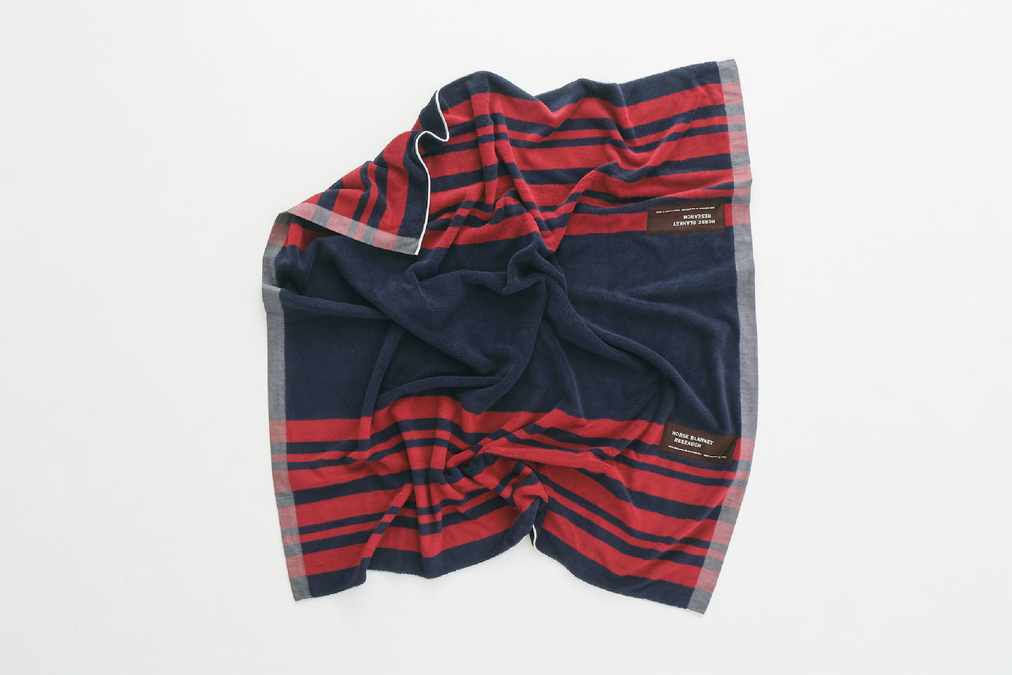 Cotton Pile Blanket (Navy/Burgundy)