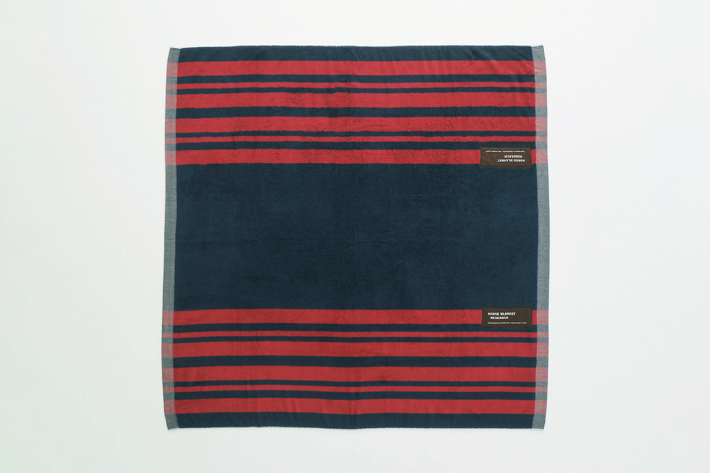 Cotton Pile Blanket (Navy/Burgundy)
