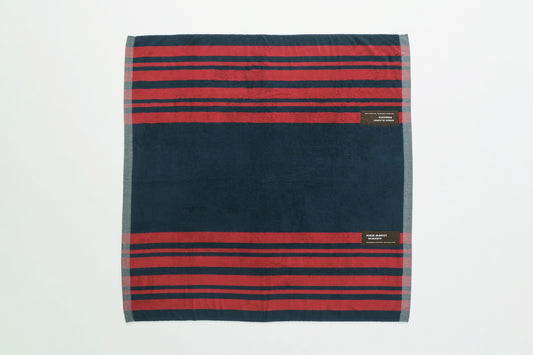 Cotton Pile Blanket (Navy/Burgundy)
