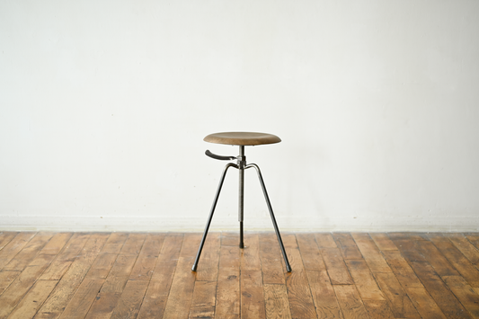 3 Legs Stool / Iron Mordant Leather Seat