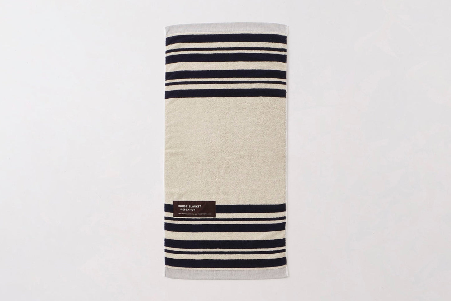 Cotton Pile Blanket 1/2 (Ivory/Navy)