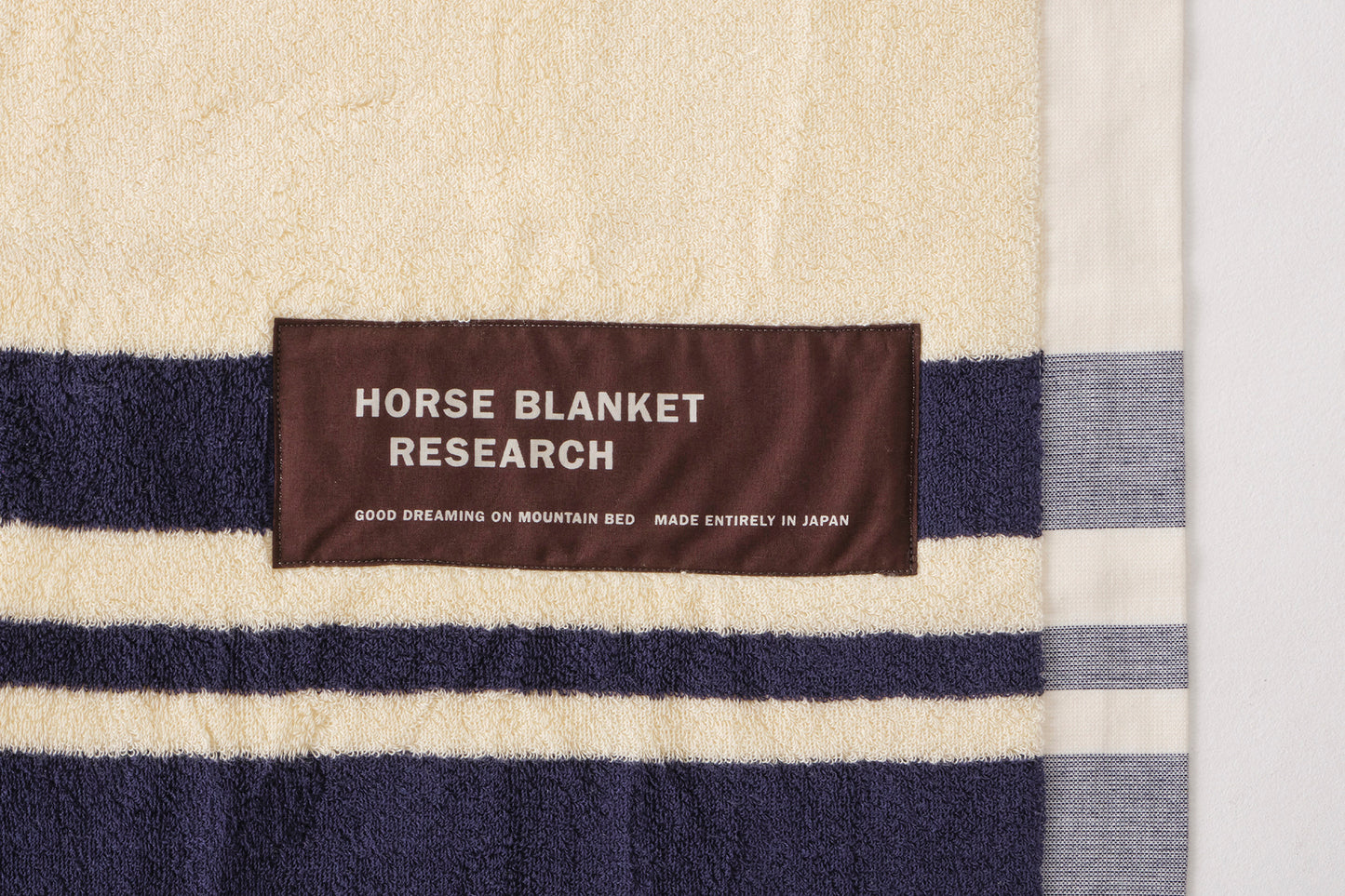 Cotton Pile Blanket (Ivory/Navy)