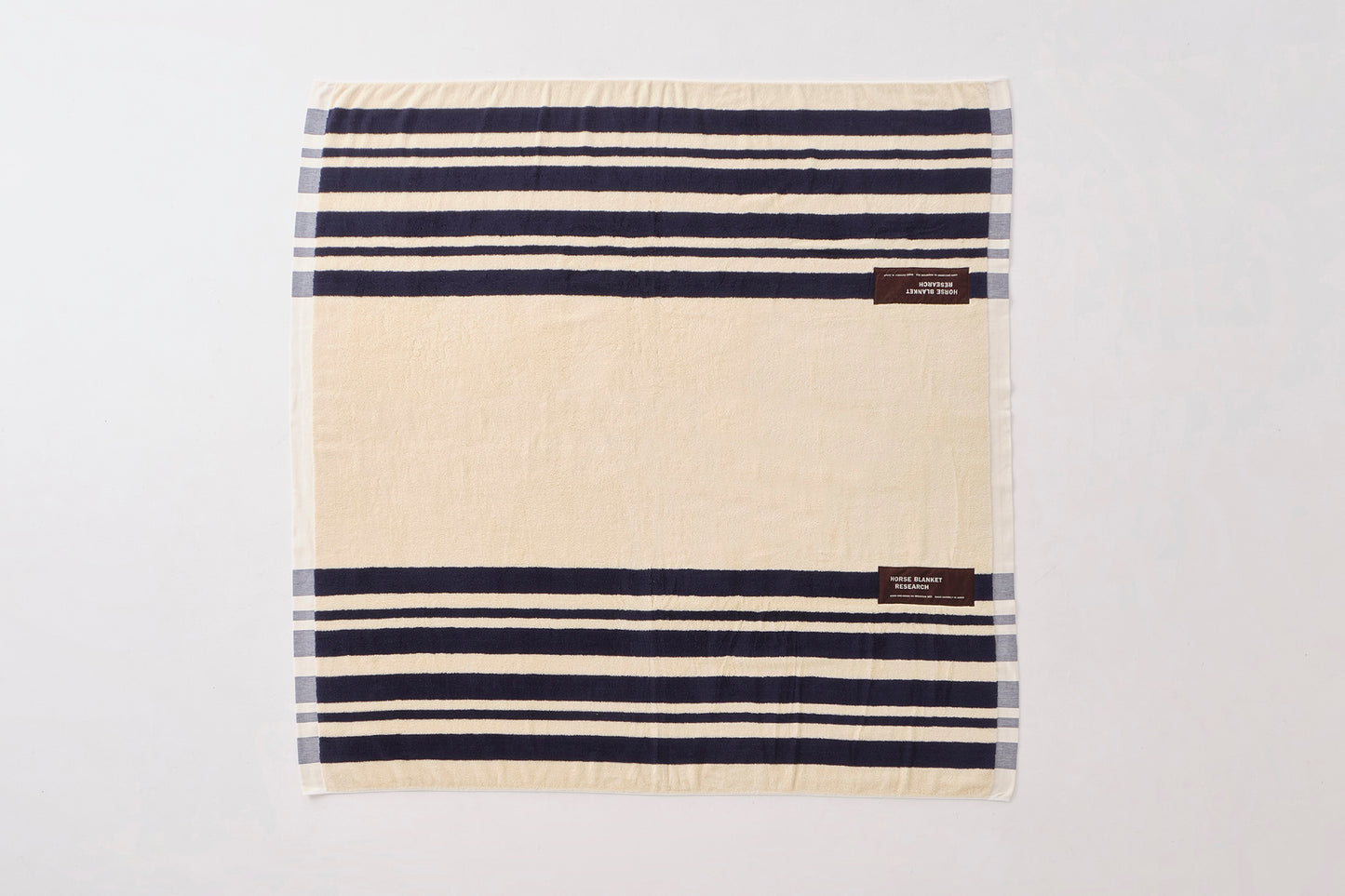 Cotton Pile Blanket (Ivory/Navy)