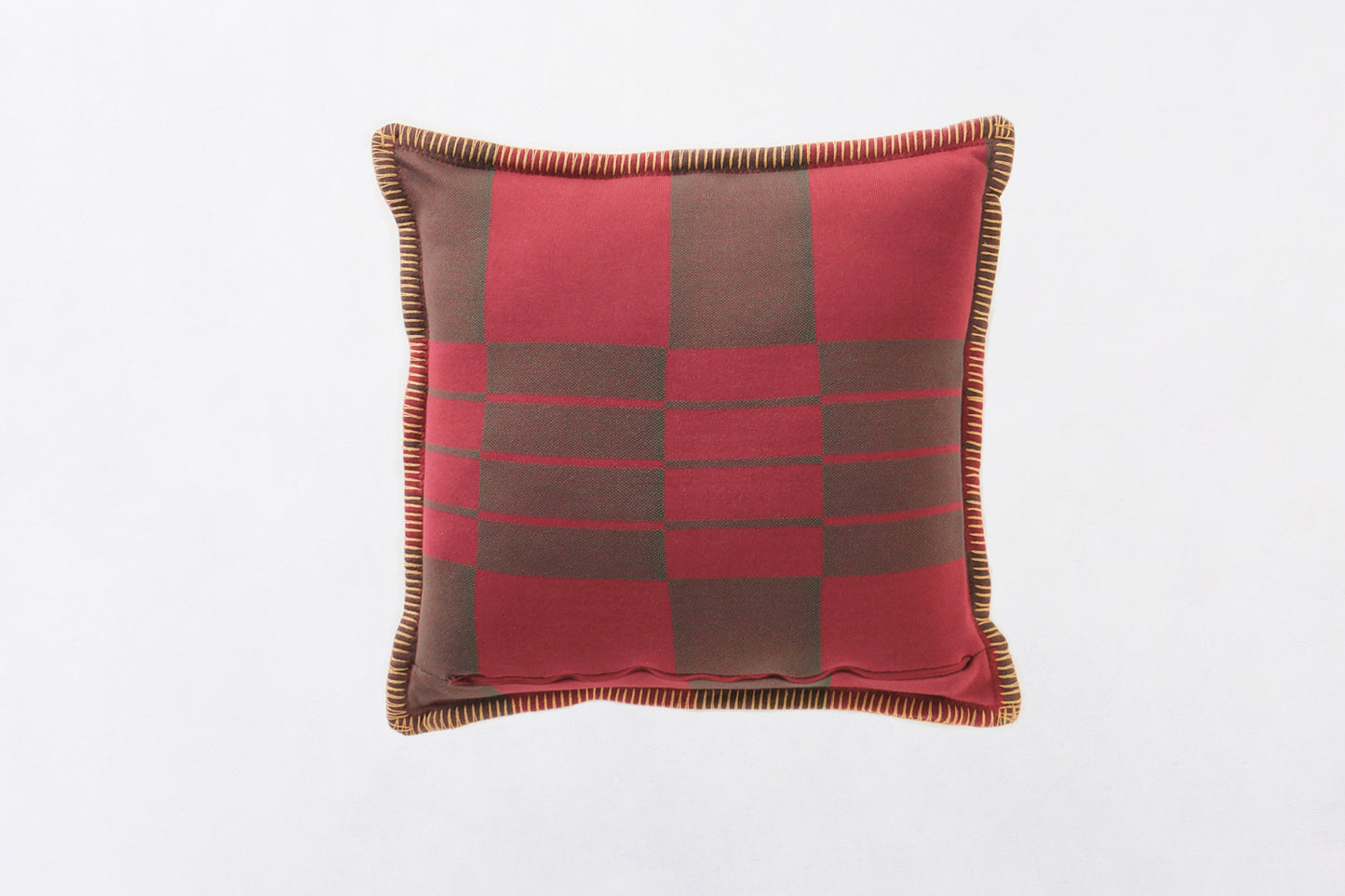 Jacquard Cushion (Burgundy/Brown)