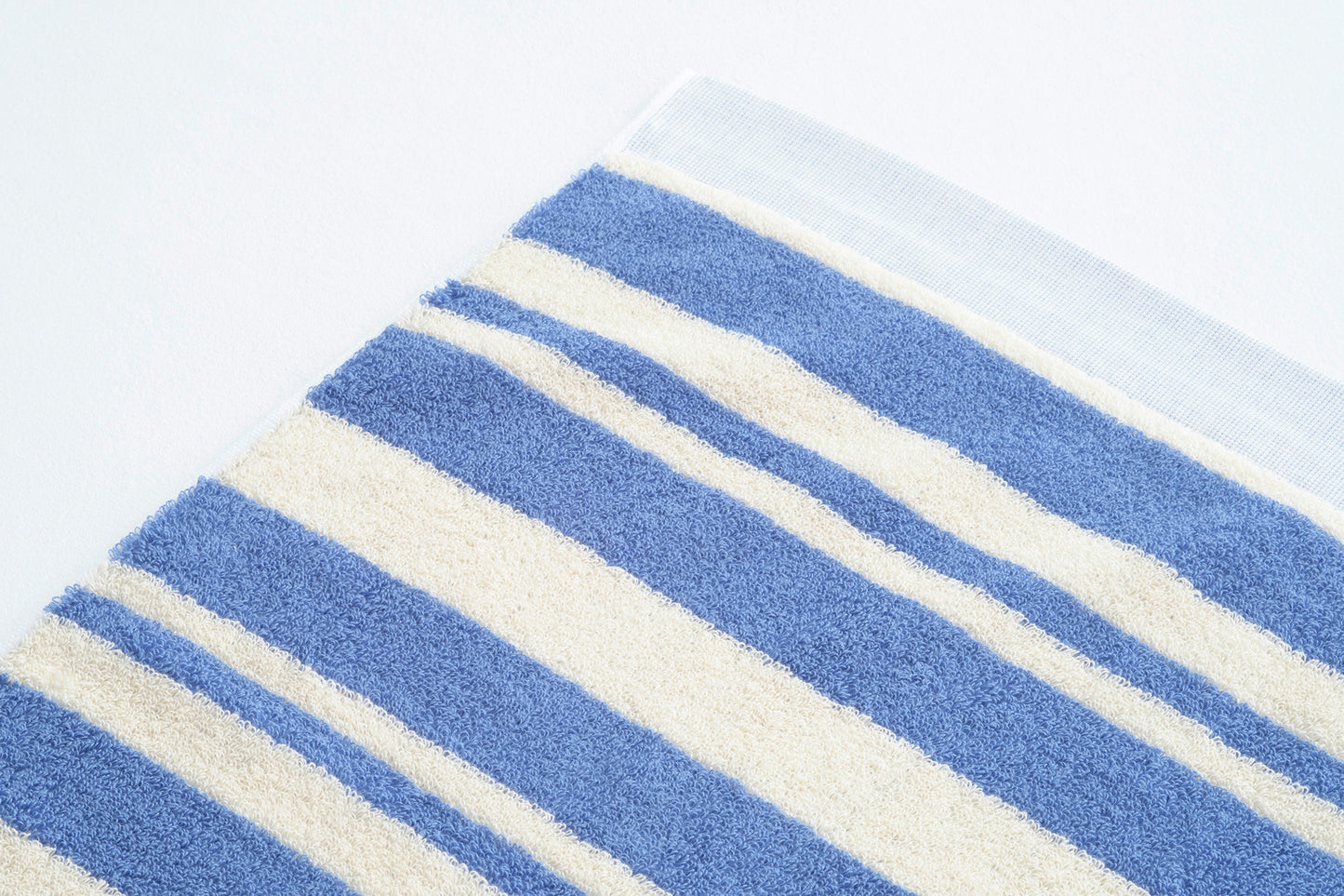 Cotton Pile Blanket 1/2 (Ivory/Sax)