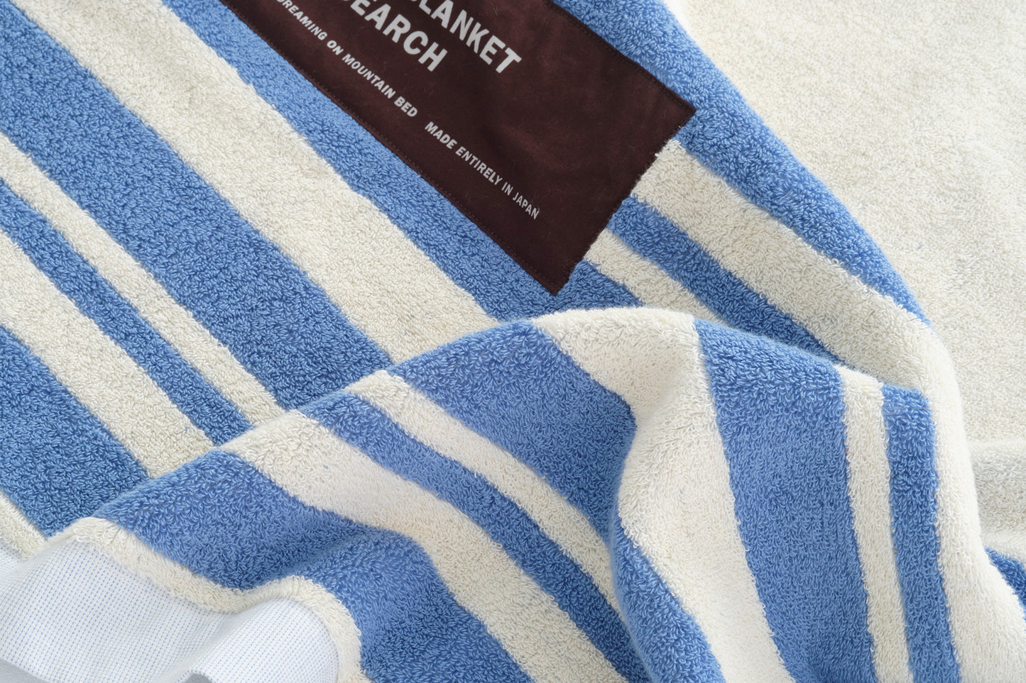 Cotton Pile Blanket 1/2 (Ivory/Sax)
