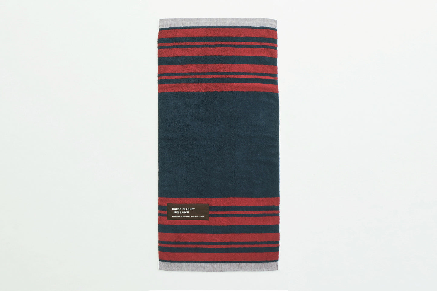 Cotton Pile Blanket 1/2 (Navy/Burgundy)