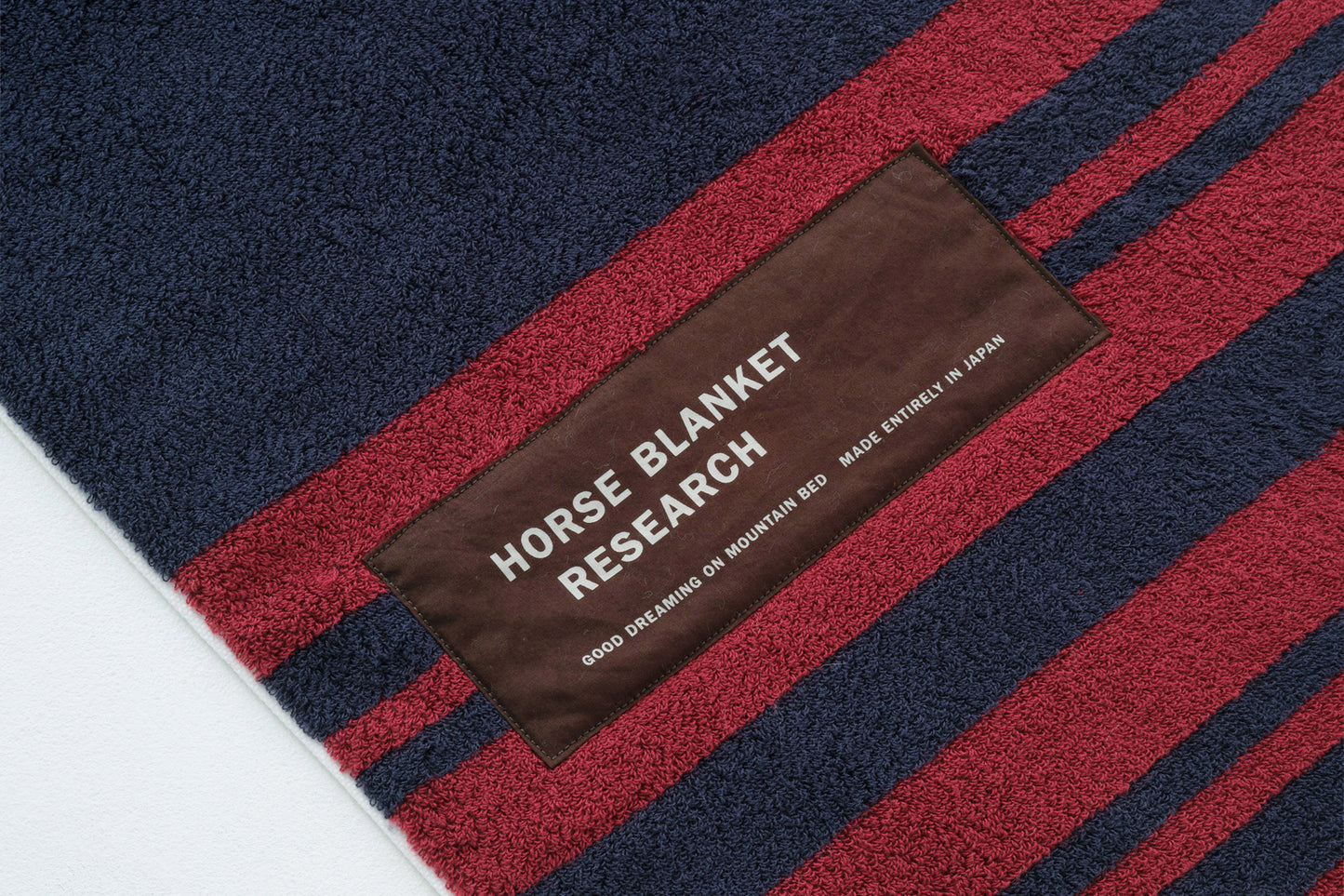 Cotton Pile Blanket 1/2 (Navy/Burgundy)